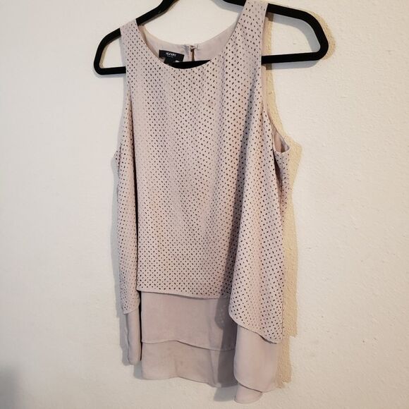 10P Alfani tan layered blouse - Picture 2 of 4